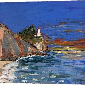 Original acrylic painting of Cape Disappointment lighthouse